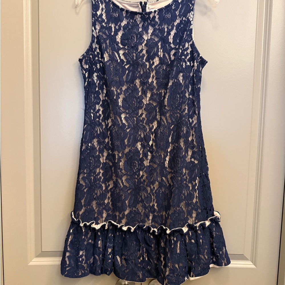 Eliza J Navy Lace Mini Dress